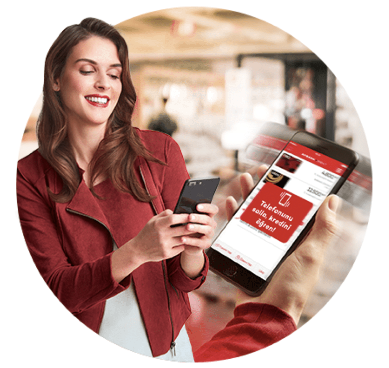 a woman using an app